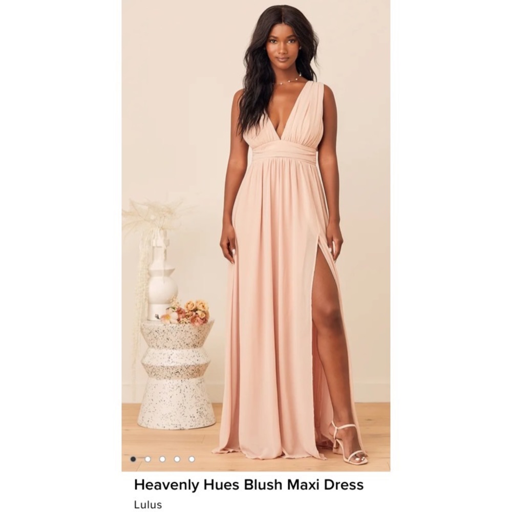 Lulus heavenly hues blush maxi dress- size Large. New w/ tags. Color: blush - Picture 1 of 6